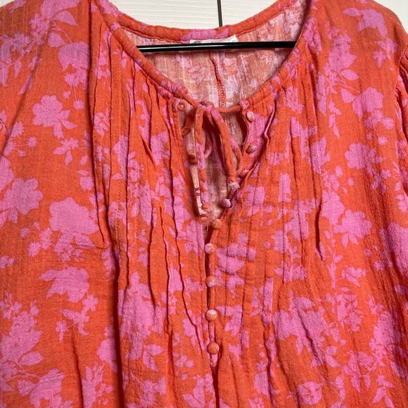Talulah Pink Orange Womens Blouse Size Small - Picture 3 of 7